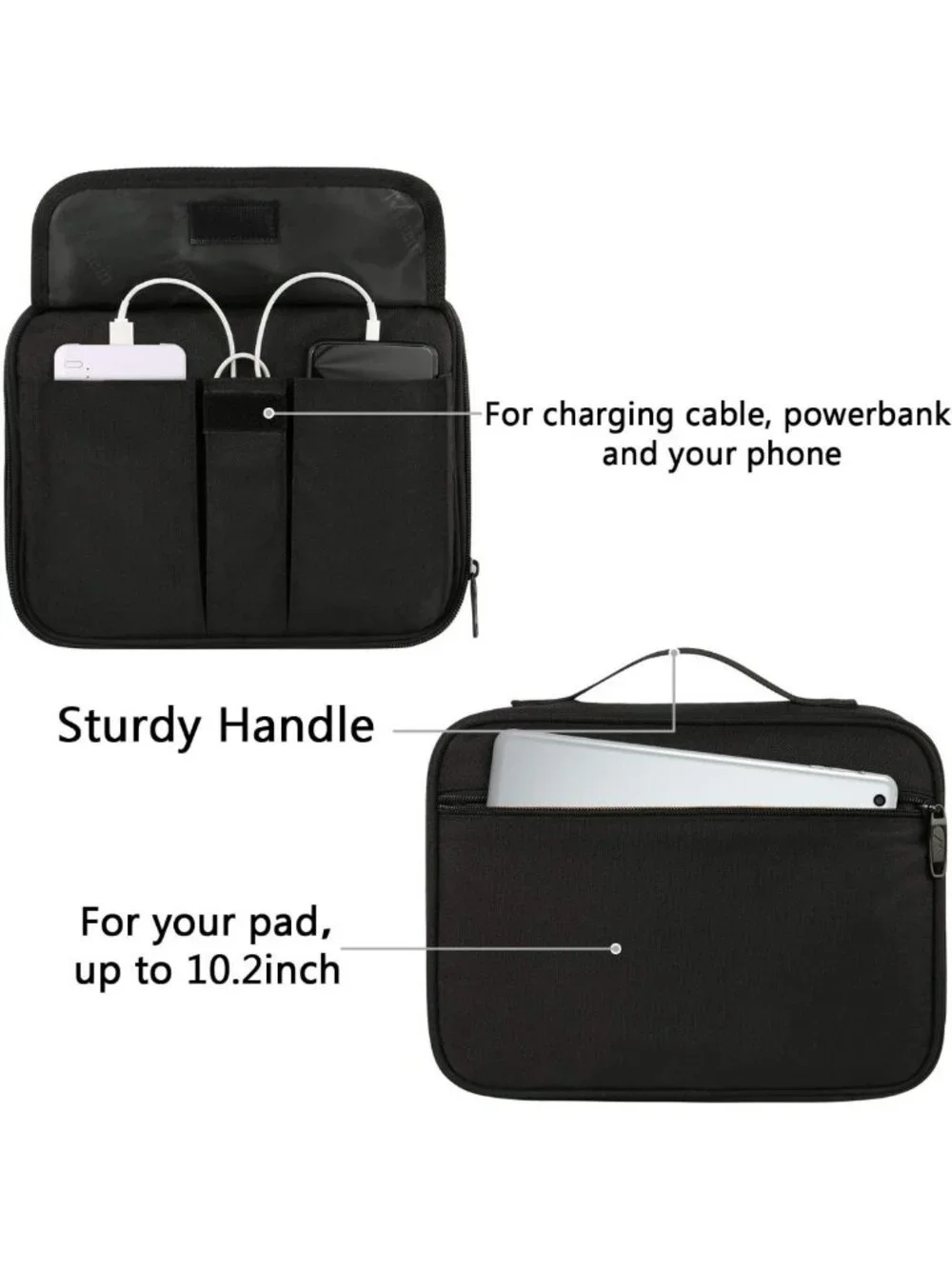 Waterproof Travel Electronics Organizer | Portable Double Layer Cable Storage